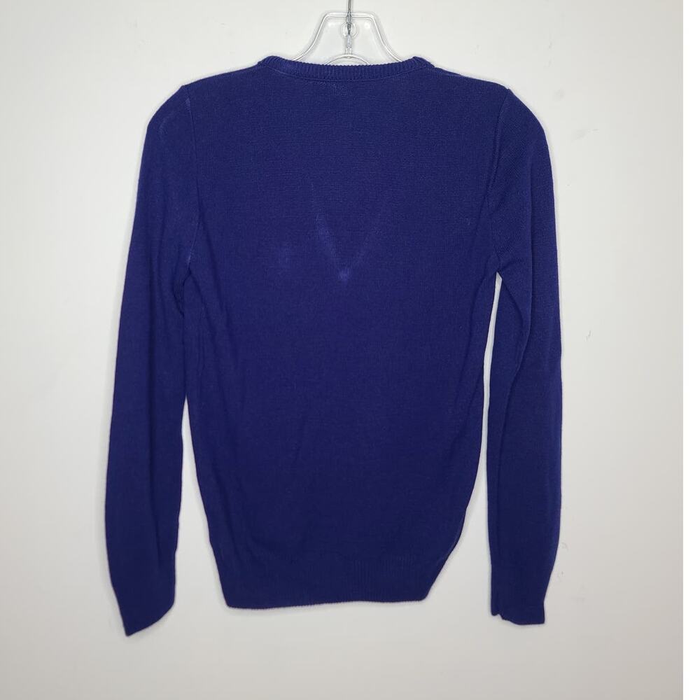 Vintage Hush Puppies bright blue long sleeve v-neck sweater dog logo - XS / S - Picture 5 of 5